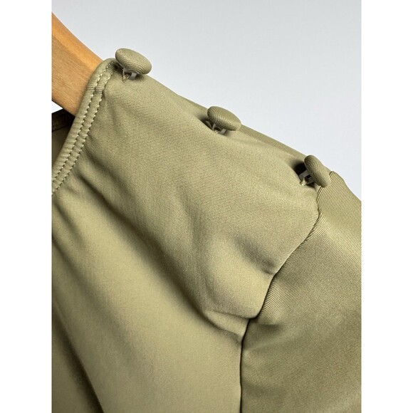 Canopea Swim Top Womens 6 Olive Green Long Sleeve UPF 50 Rash Guard Sustainable - Picture 5 of 12